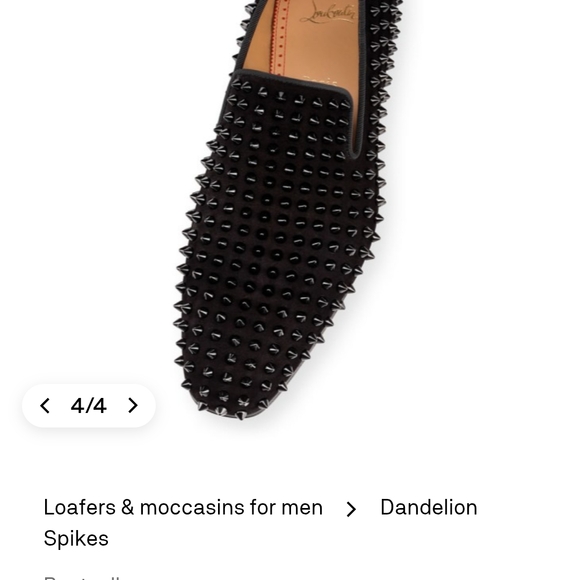 Christian Louboutin Black Studded Loafers